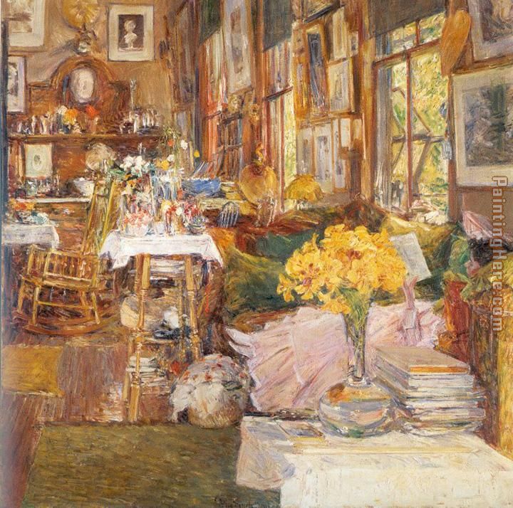 The Room of Flowers painting - childe hassam The Room of Flowers art painting